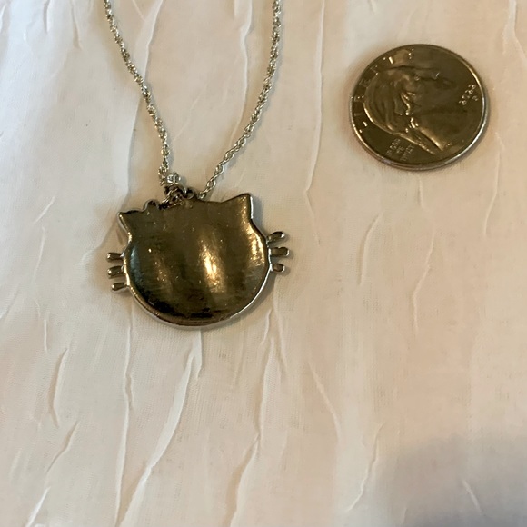 Vintage “Hello kitty”with pink flower on ear rhinestone necklace. Rare - Picture 5 of 5